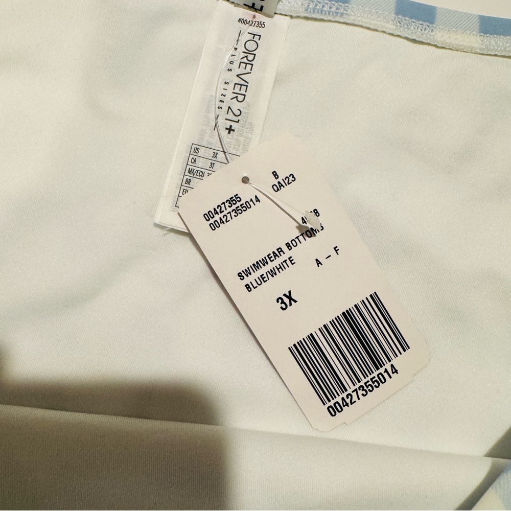 FOREVER21 High-waist Swimwear Light Blue White Bottom Size 3X - Picture 11 of 15